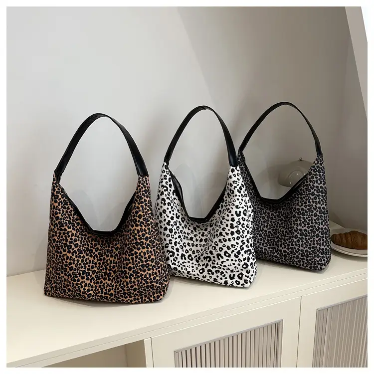 European Leopard Print Shoulder Bag Large Capacity