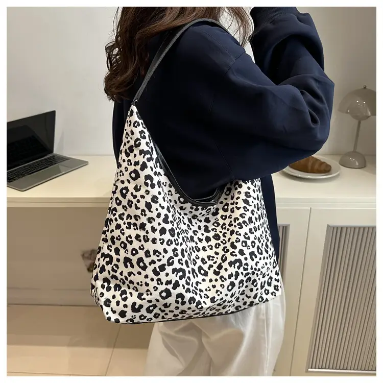 European Leopard Print Shoulder Bag Large Capacity
