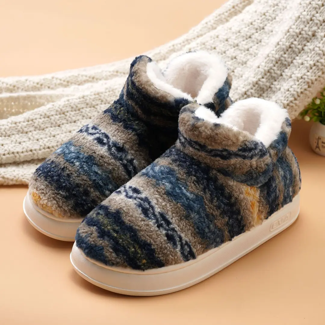 Cotton Slippers for Autumn and Winter, Korean Style Home Cotton Shoes, Non-Slip Plush Slippers, Warm New Models for Men and Women, Thick-Soled, Non-Slip, Silent - Image 8