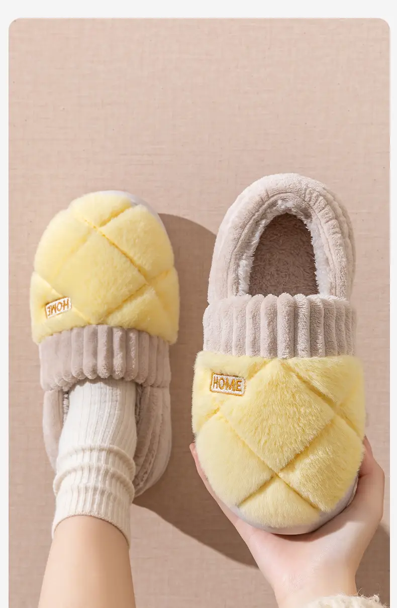 2025 Cotton Slippers for Men, Winter Indoor Home Non-Slip Thick Sole Fleece-Lined Thickeneded Warm Couple Cotton Shoes for Women to Wear Outside — feature 11