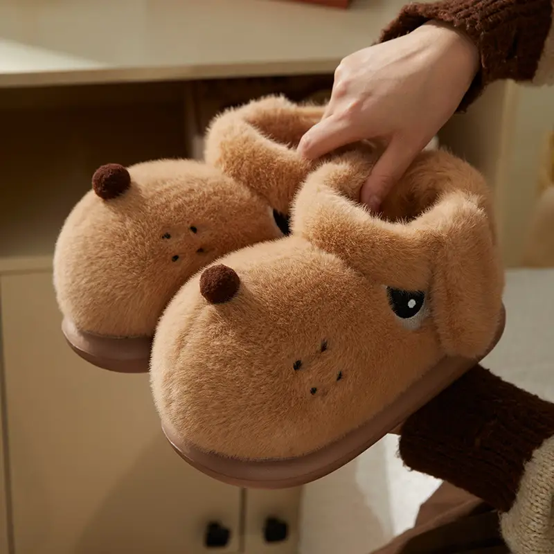 Nanbo Wan Cute Puppy Bag and Cotton Shoes Women's Winter Couple's fleece-lined Warm Indoor Home Cotton Boots Men's Outwear - Image 3