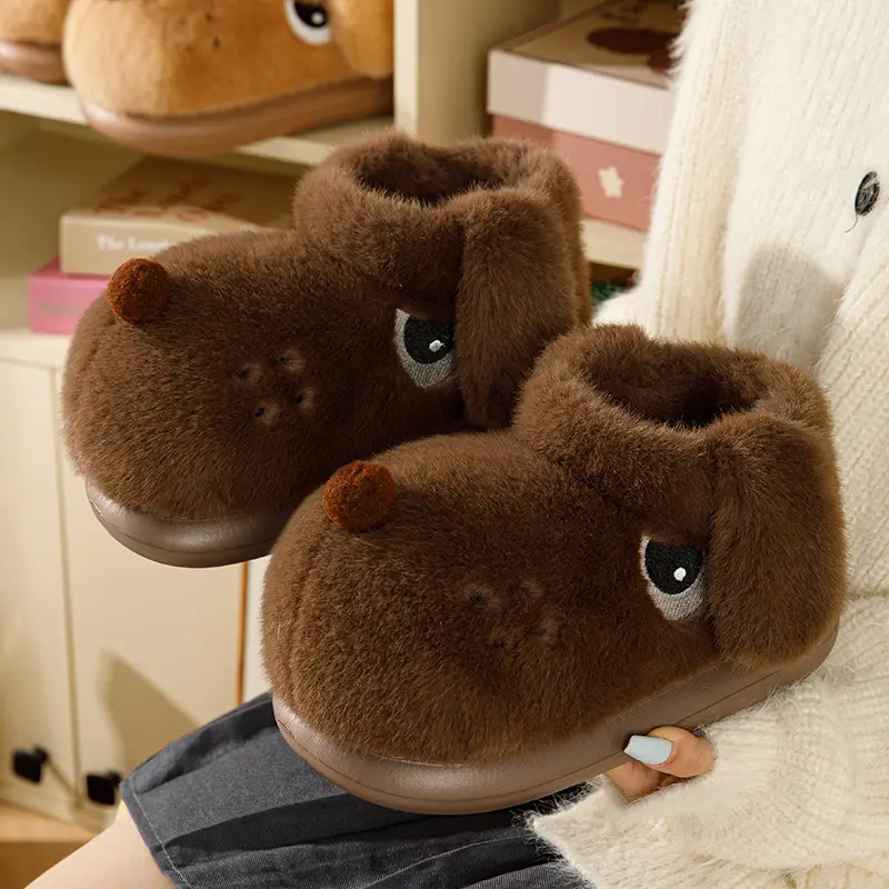 Nanbo Wan Cute Puppy Bag and Cotton Shoes Women's Winter Couple's fleece-lined Warm Indoor Home Cotton Boots Men's Outwear - Image 2