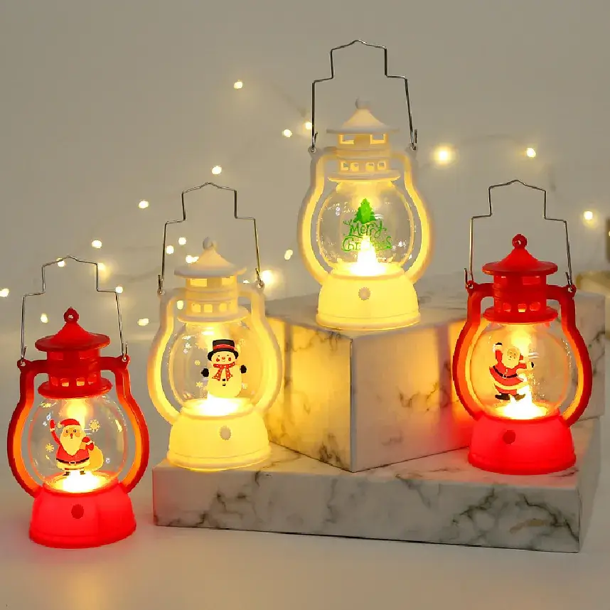 Christmas Portable Night Light Oil Lamp Red Kids Gift