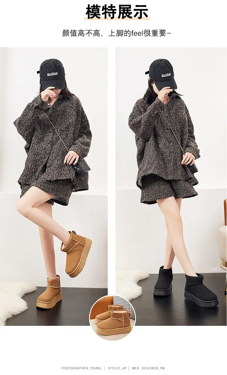 Women's Fleece Lined Snow Boots Mid-Calf Warm Winter — feature 12