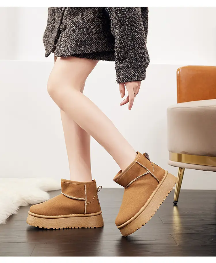 Women's Fleece Lined Snow Boots Mid-Calf Warm Winter — feature 13