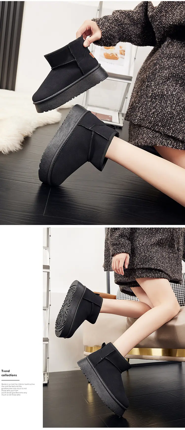Women's Fleece Lined Snow Boots Mid-Calf Warm Winter — feature 17