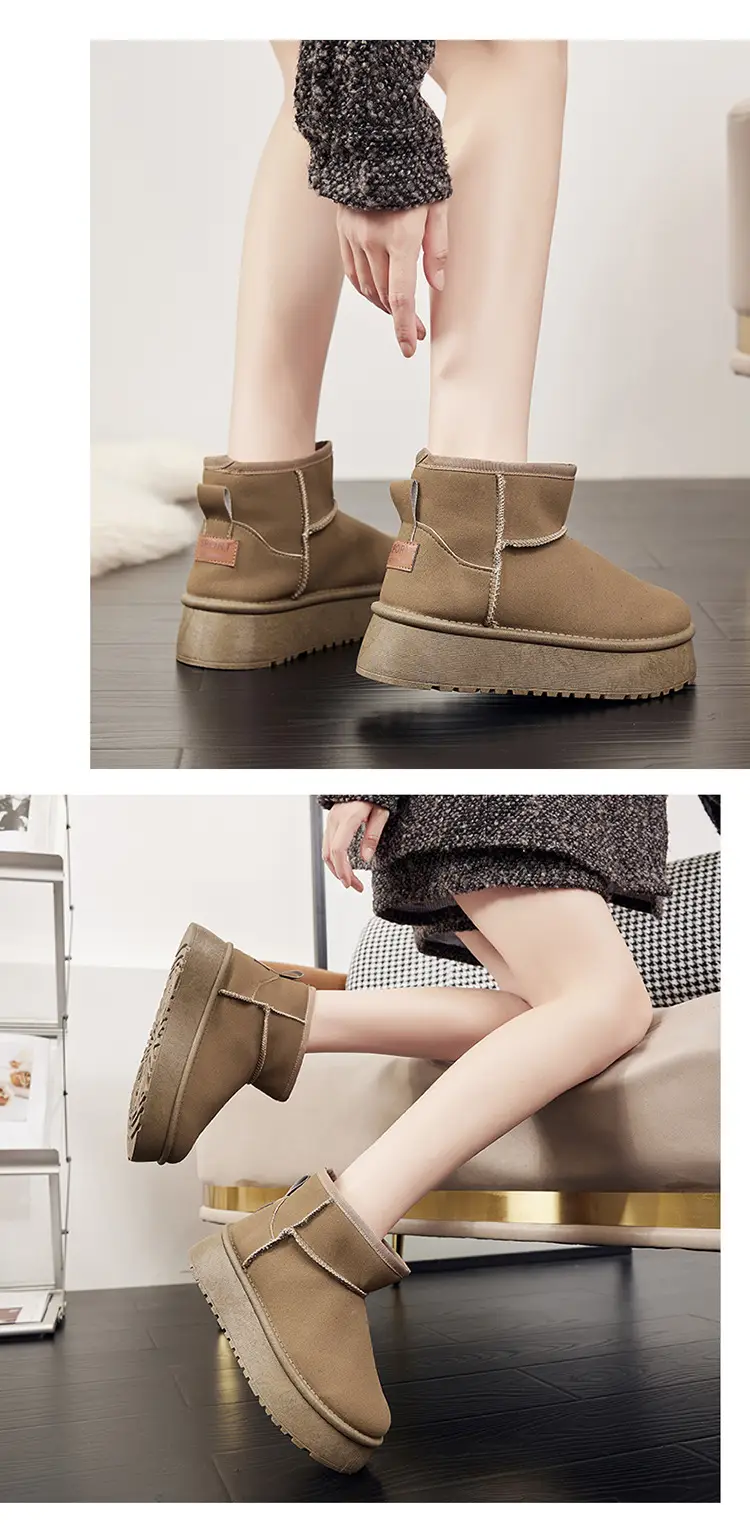 Women's Fleece Lined Snow Boots Mid-Calf Warm Winter — feature 19