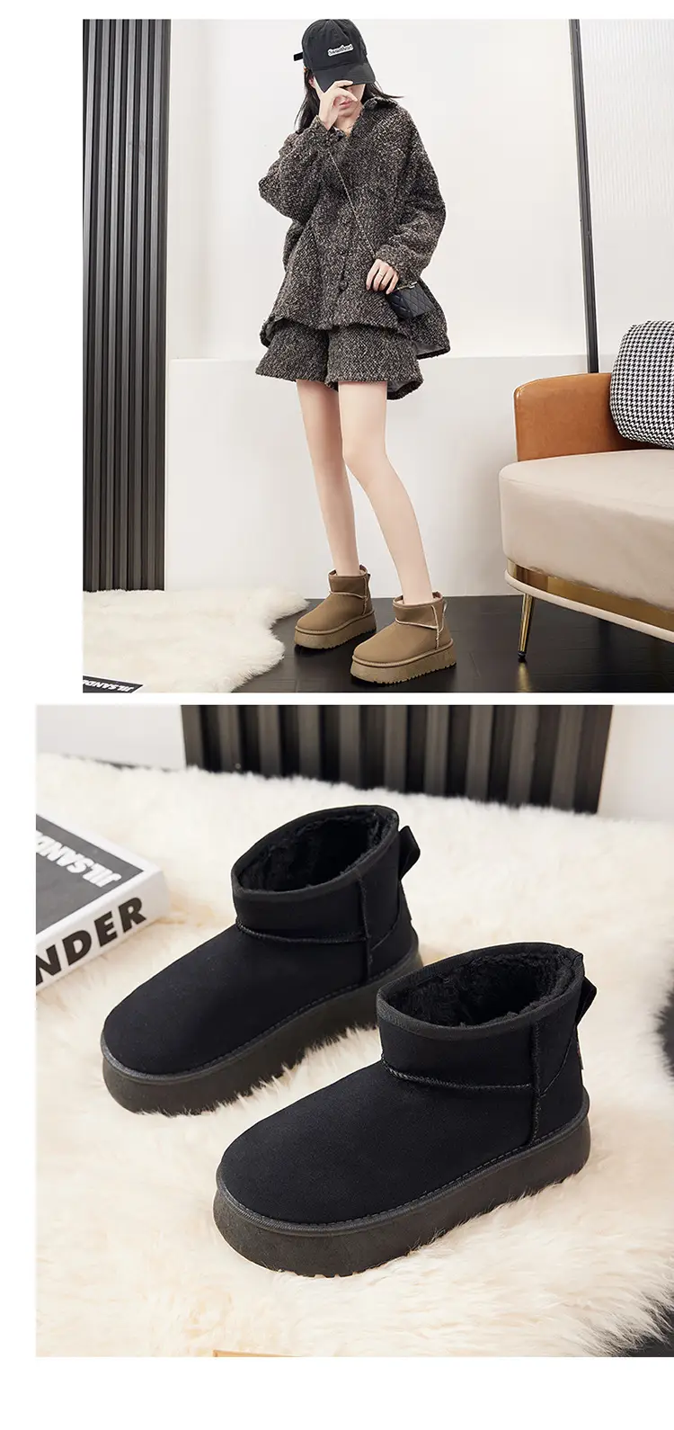 Women's Fleece Lined Snow Boots Mid-Calf Warm Winter — feature 20