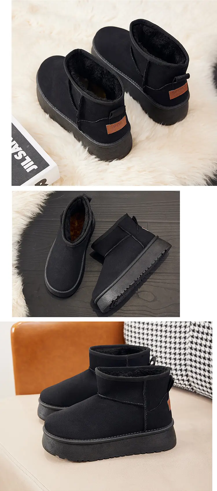 Women's Fleece Lined Snow Boots Mid-Calf Warm Winter — feature 21