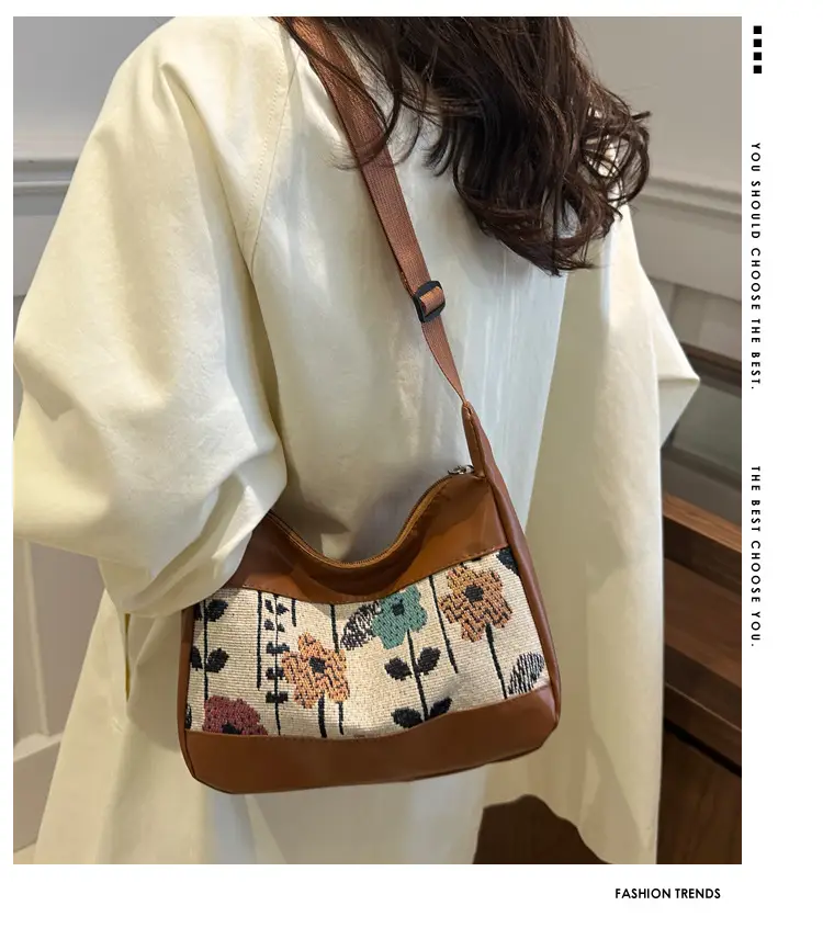 Stylish Printed Flower Shoulder Bag for Women — feature 2