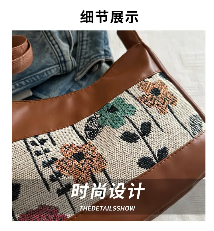 Stylish Printed Flower Shoulder Bag for Women — feature 4