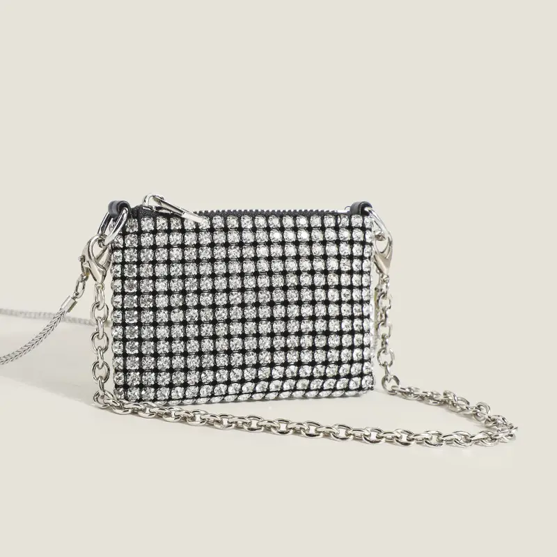 Black Rhinestone Shoulder Crossbody Bag for Women - Image 4