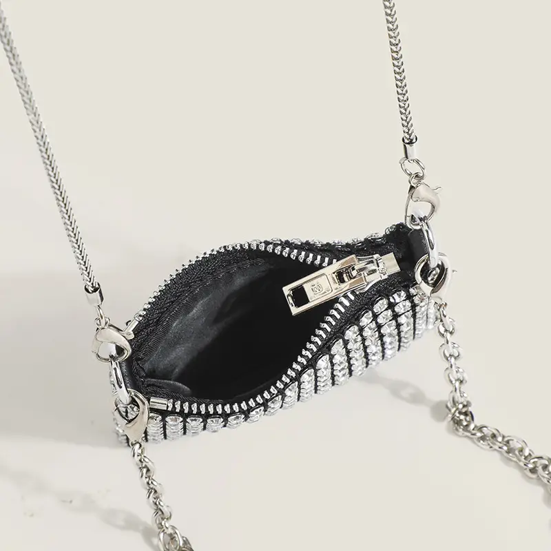 Black Rhinestone Shoulder Crossbody Bag for Women - Image 5