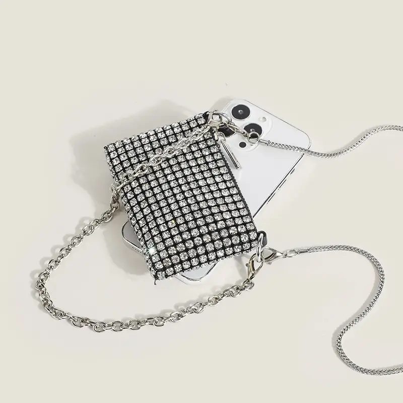 Black Rhinestone Shoulder Crossbody Bag for Women - Image 6