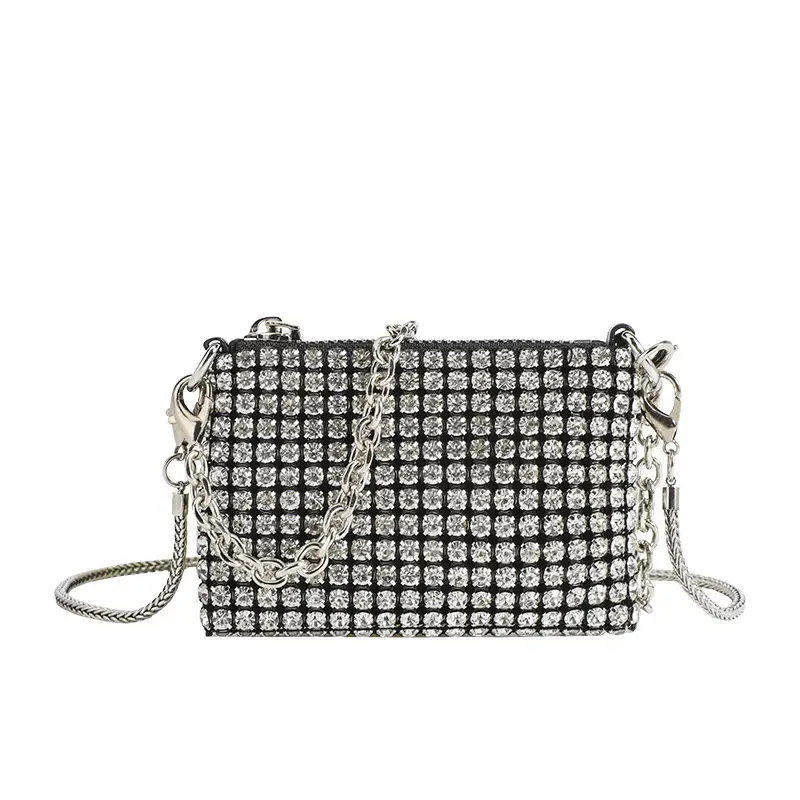 Black Rhinestone Shoulder Crossbody Bag for Women - Image 7