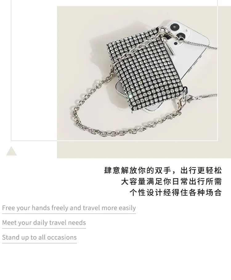 Black Rhinestone Shoulder Crossbody Bag for Women — feature 13