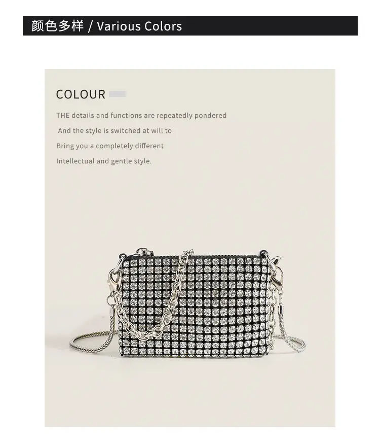 Black Rhinestone Shoulder Crossbody Bag for Women — feature 14
