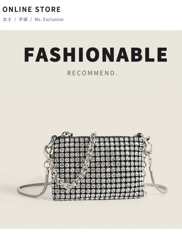 Black Rhinestone Shoulder Crossbody Bag for Women — feature 9