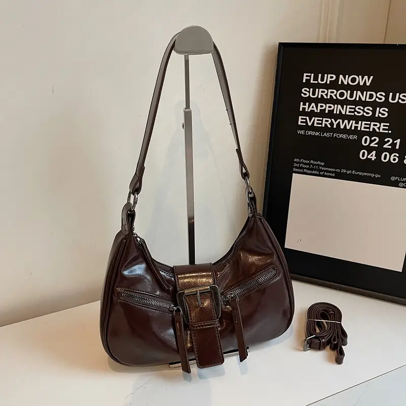 Black Belt Buckle Crossbody Bag for Women 2024 - Image 3