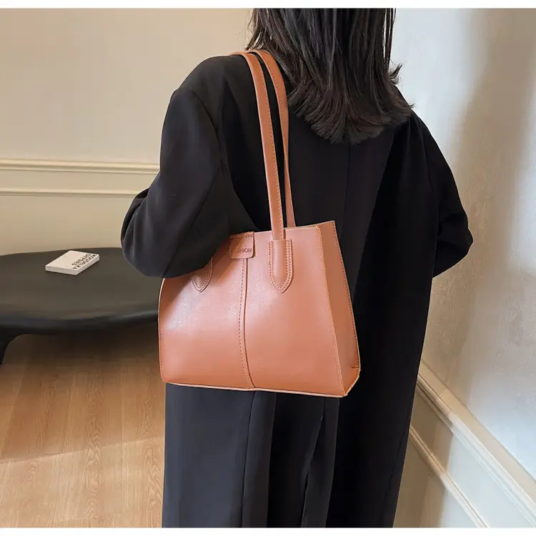 Women's Large Capacity Tan Tote Bag — feature 12