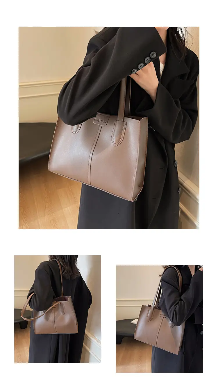 Women's Large Capacity Tan Tote Bag — feature 24