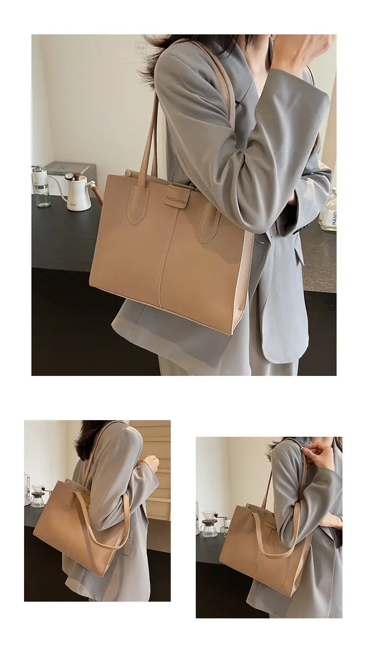 Women's Large Capacity Tan Tote Bag — feature 27