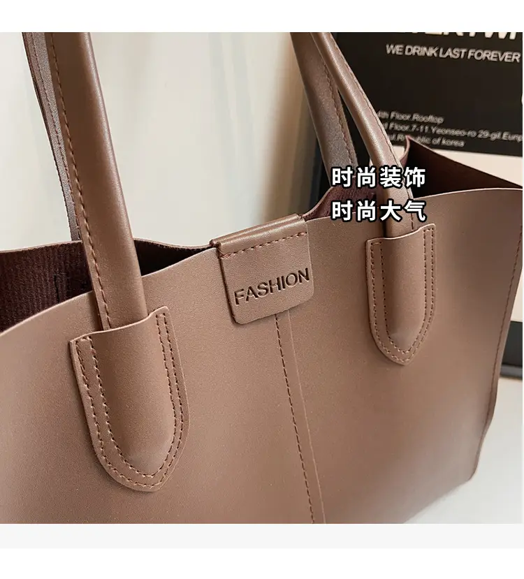 Women's Large Capacity Tan Tote Bag — feature 8