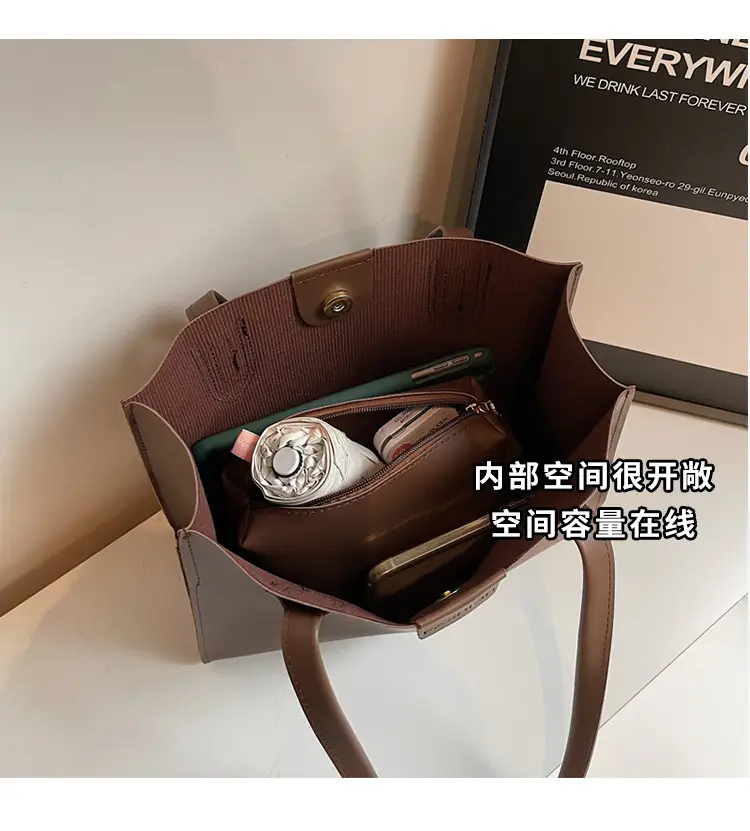 Women's Large Capacity Tan Tote Bag — feature 9