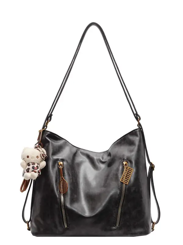 Women's Large Capacity Shoulder Tote Bag Brown New Autumn Winter - Image 11