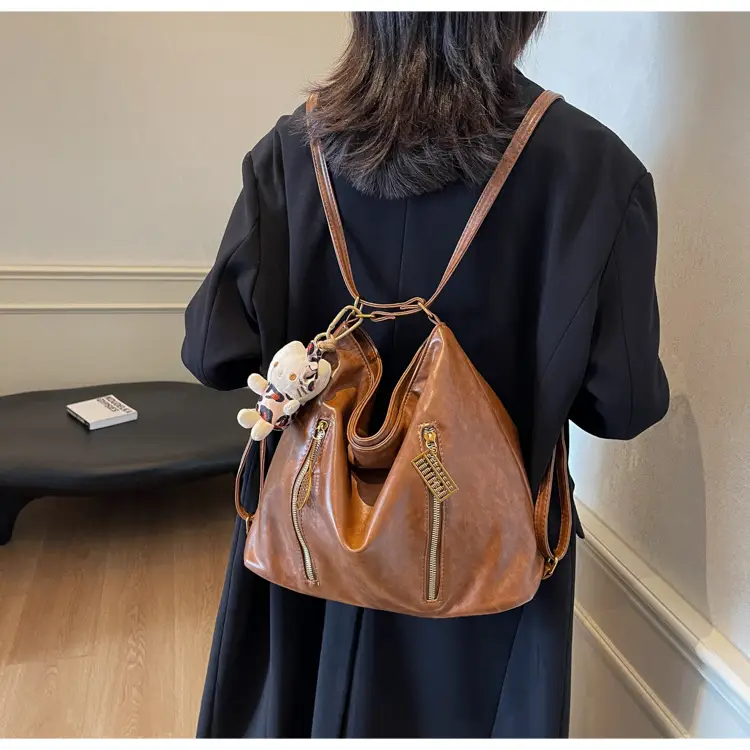 Women's Large Capacity Shoulder Tote Bag Brown New Autumn Winter — feature 18