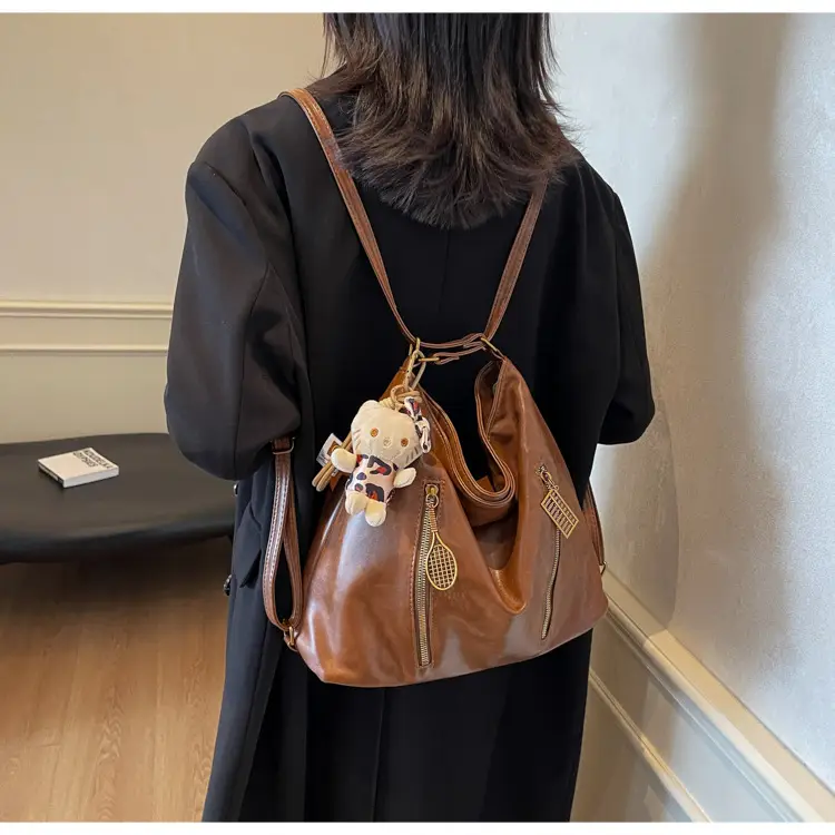Women's Large Capacity Shoulder Tote Bag Brown New Autumn Winter — feature 19