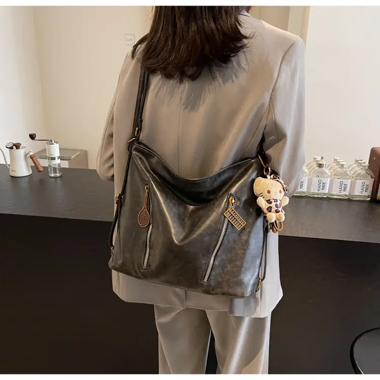 Women's Large Capacity Shoulder Tote Bag Brown New Autumn Winter — feature 20