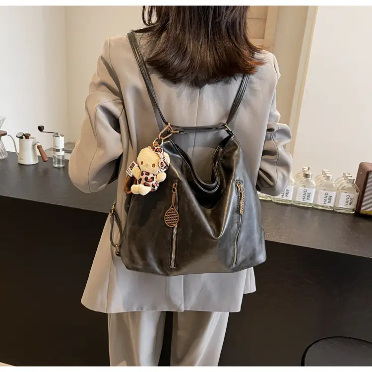 Women's Large Capacity Shoulder Tote Bag Brown New Autumn Winter — feature 24