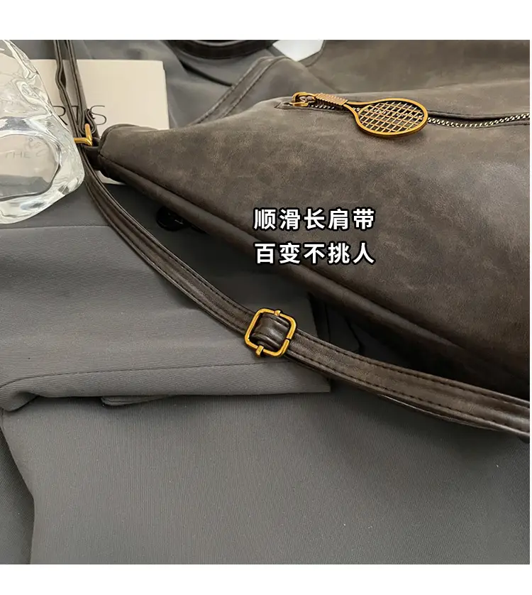 Women's Large Capacity Shoulder Tote Bag Brown New Autumn Winter — feature 3