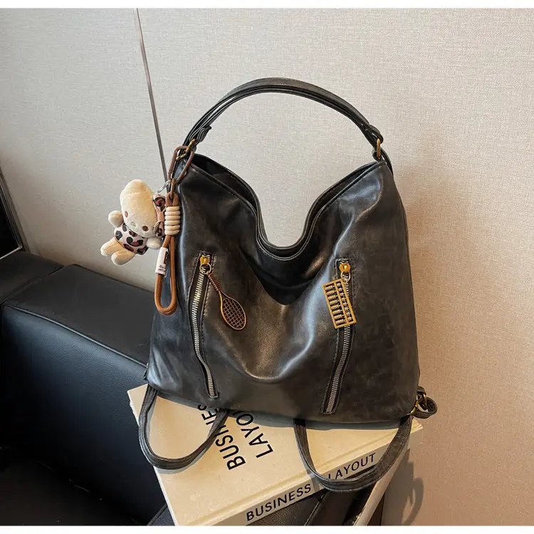 Women's Large Capacity Shoulder Tote Bag Brown New Autumn Winter — feature 31