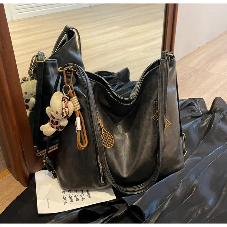 Women's Large Capacity Shoulder Tote Bag Brown New Autumn Winter — feature 32