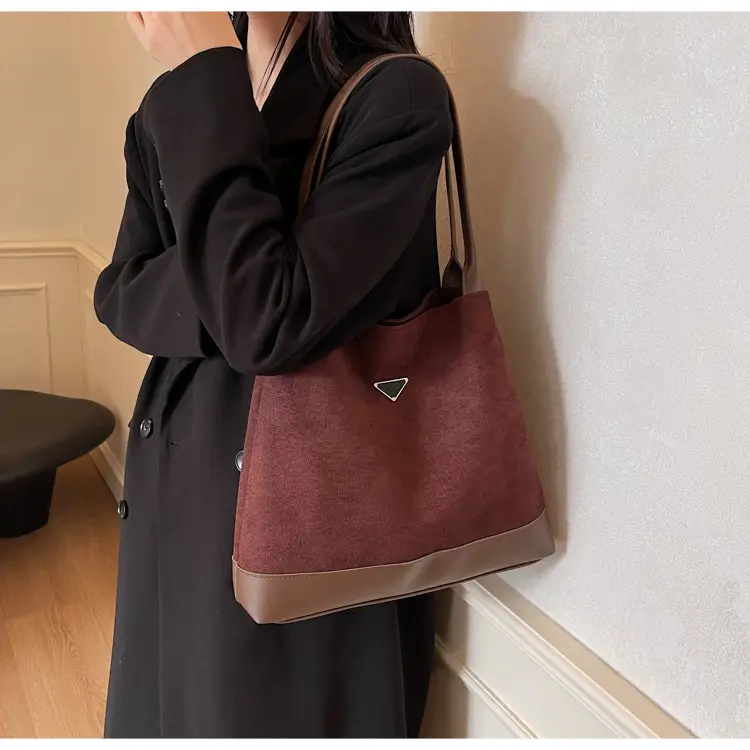Women's Black Deer Leather Shoulder Bag 2024 Korean Style - Image 7