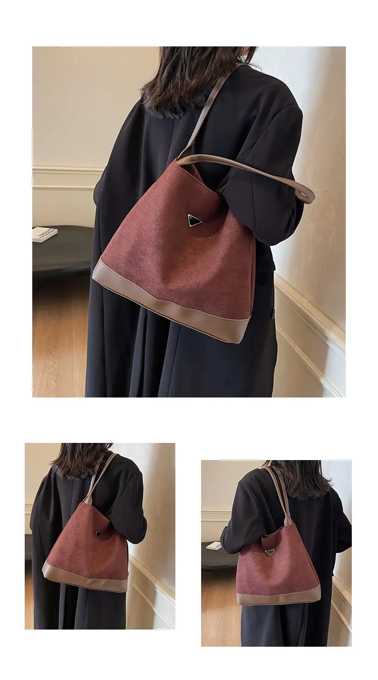 Women's Black Deer Leather Shoulder Bag 2024 Korean Style — feature 23