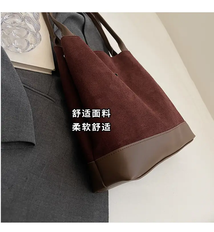Women's Black Deer Leather Shoulder Bag 2024 Korean Style — feature 4