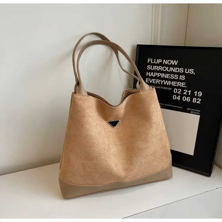 Women's Black Deer Leather Shoulder Bag 2024 Korean Style - Image 4