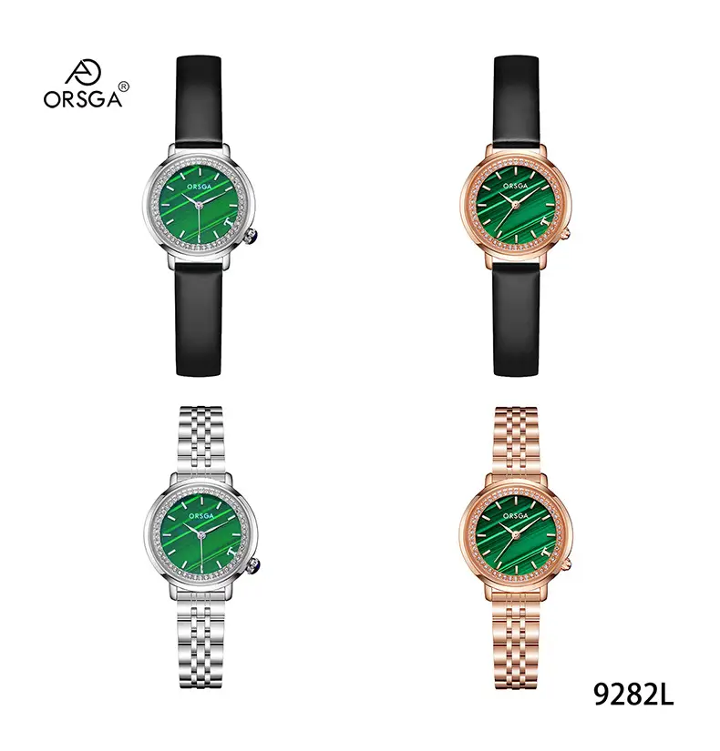 Orsga Emerald Green Ladies Watch with Rose Gold Band — feature 11