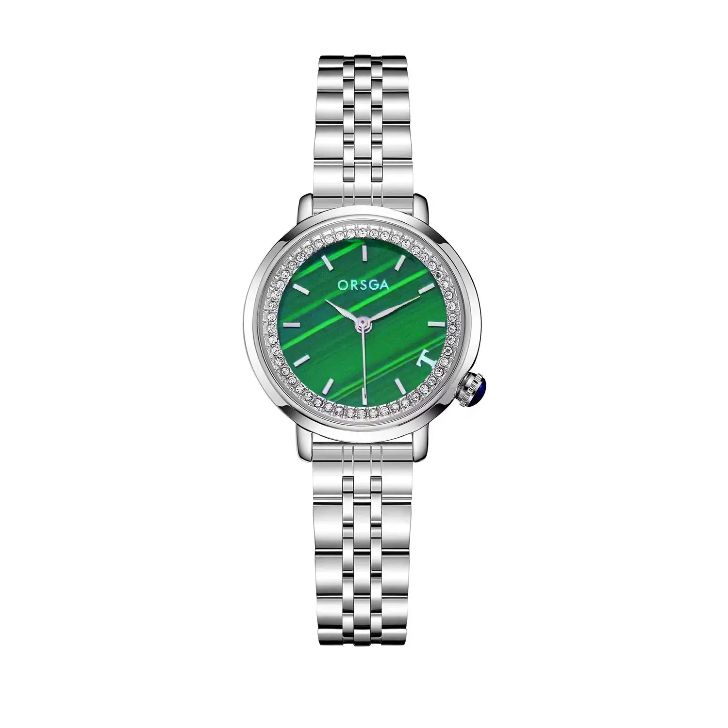 Orsga Emerald Green Ladies Watch with Rose Gold Band