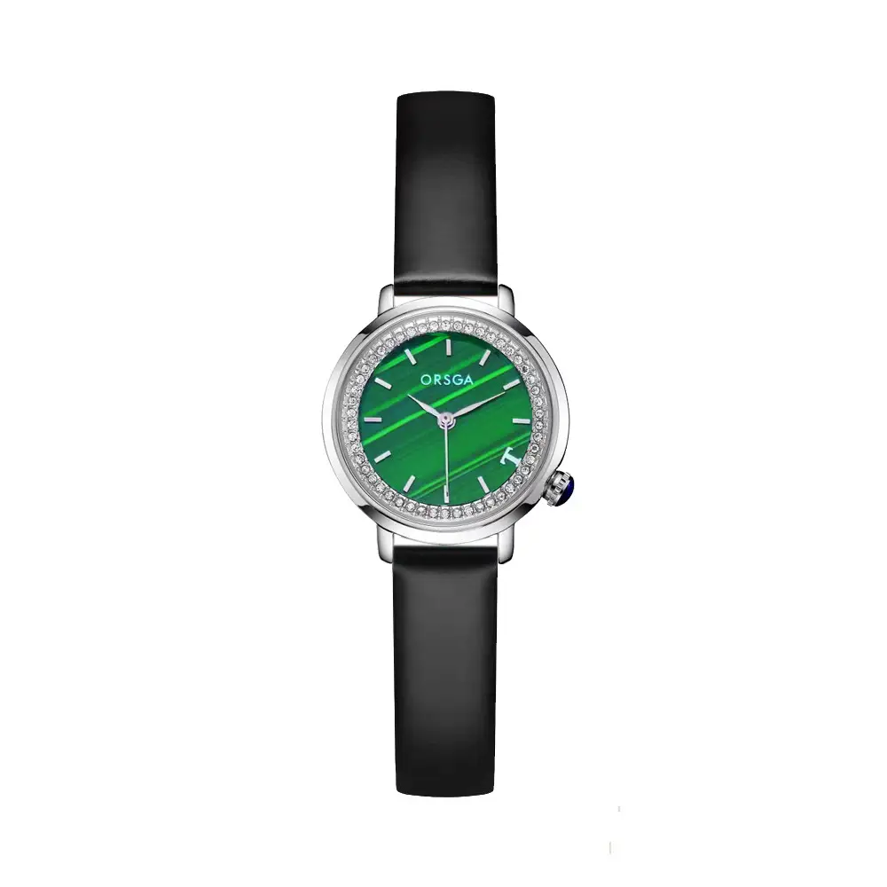 Orsga Emerald Green Ladies Watch with Rose Gold Band