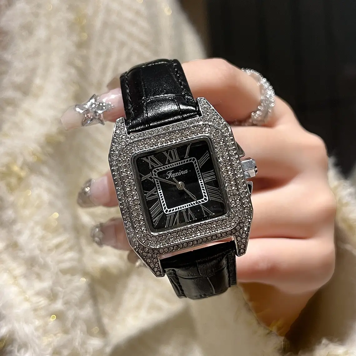 Fasina Diamond Encrusted Women's Square Watch - Image 6