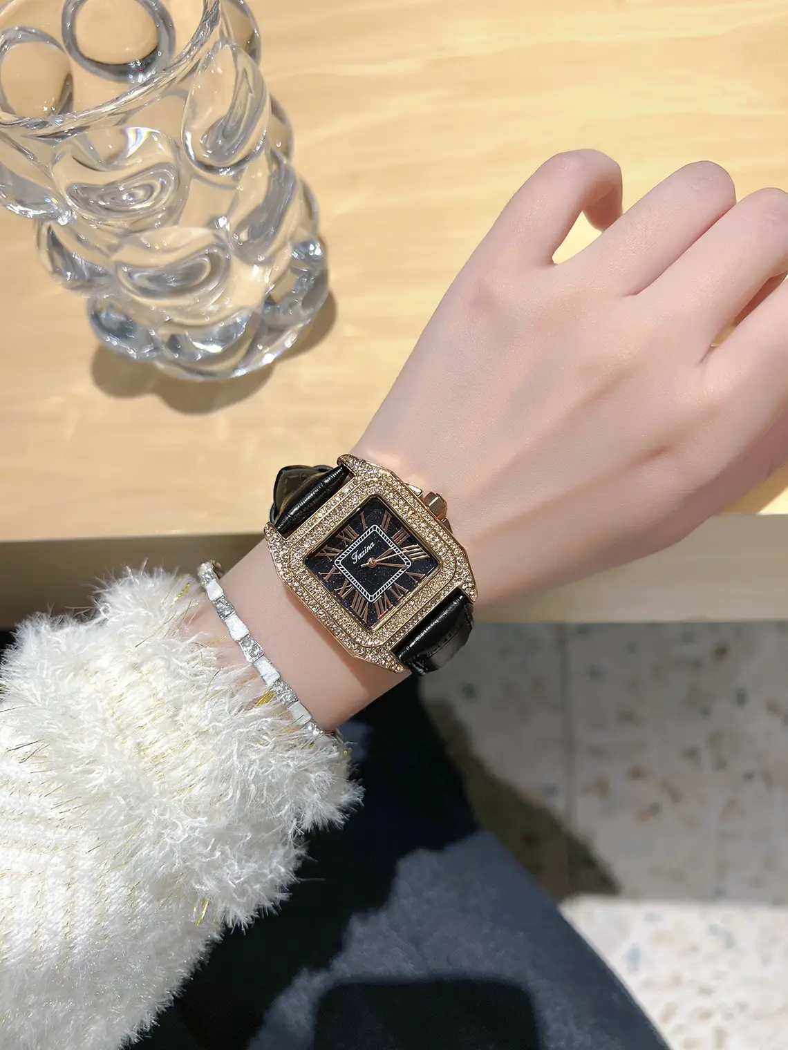 Fasina Diamond Encrusted Women's Square Watch — feature 6