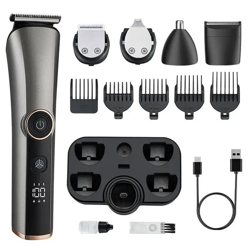 Five-in-One Hair Clipper Electric with Oil Head & Scissors - Image 6