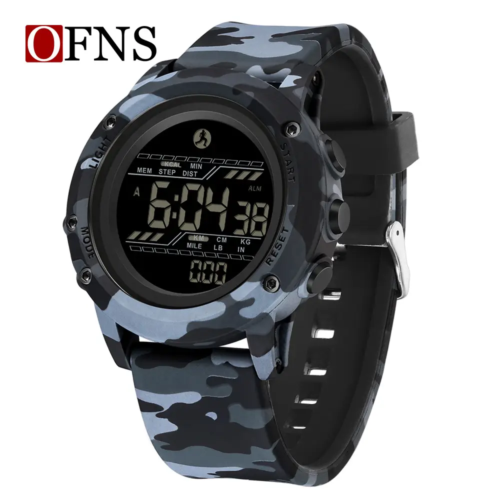 OFNS Multifunctional Camouflage Waterproof Pedometer Watch for Teens - Image 4