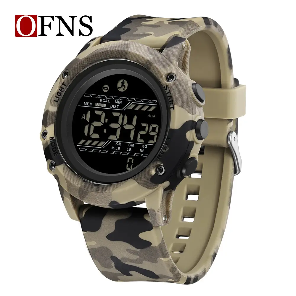 OFNS Multifunctional Camouflage Waterproof Pedometer Watch for Teens - Image 7