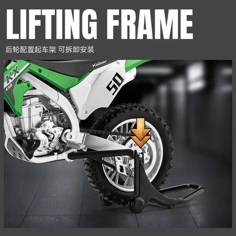 Jiaye 1:12 Kawasaki KX450F Motorcycle Model Simulation Mountain Off-road Vehicle Alloy Locomotive Ornaments Toy Car