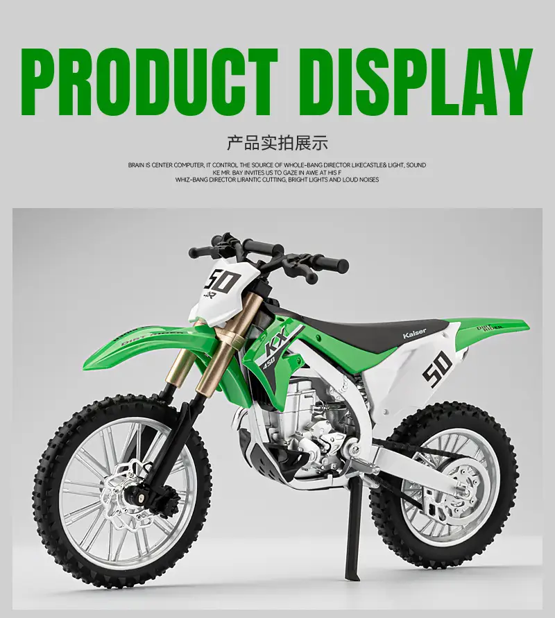Jiaye 1:12 Kawasaki KX450F Motorcycle Model Simulation Mountain Off-road Vehicle Alloy Locomotive Ornaments Toy Car — feature 11